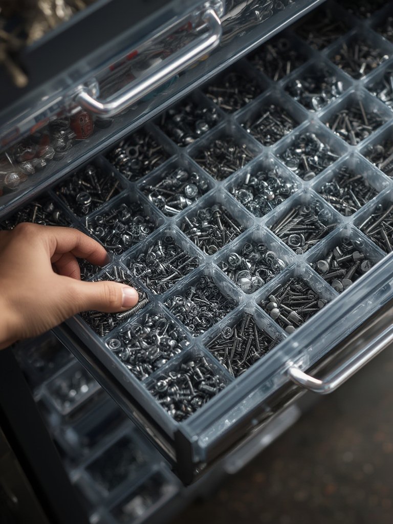 screw organizer in action