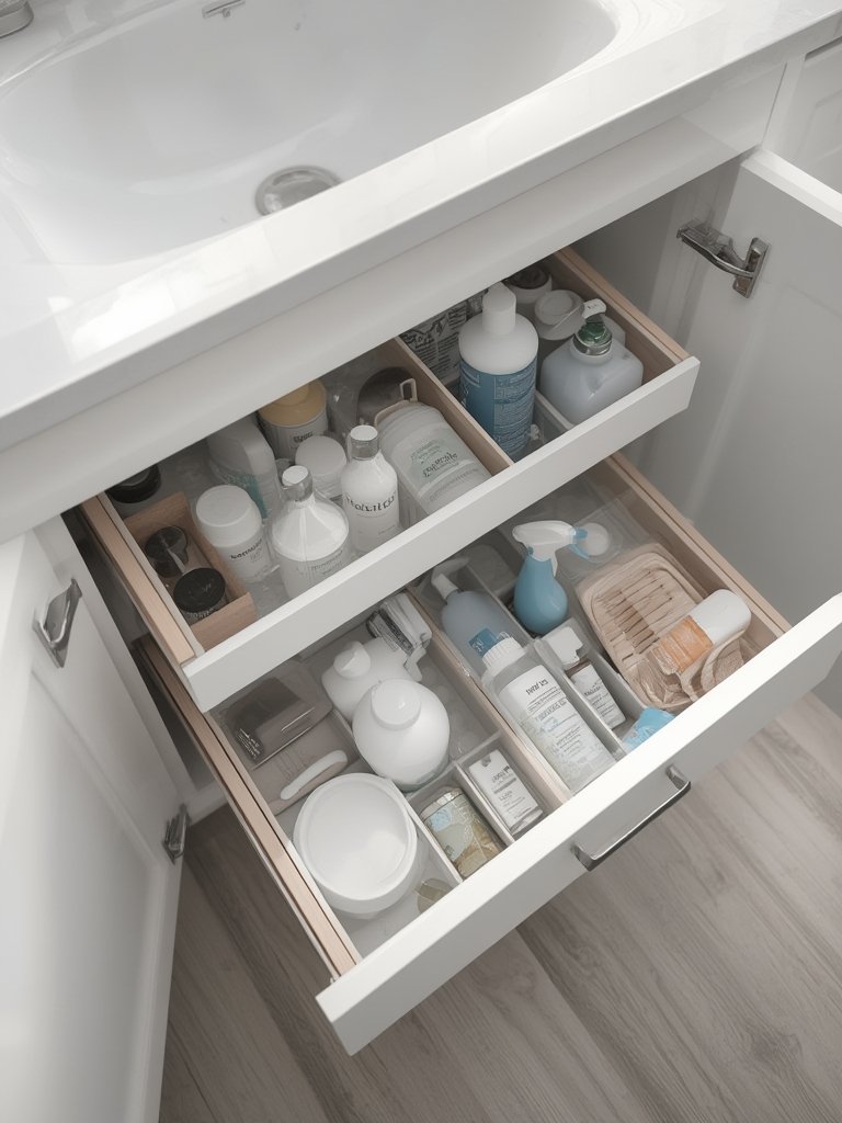 bath organizer in action