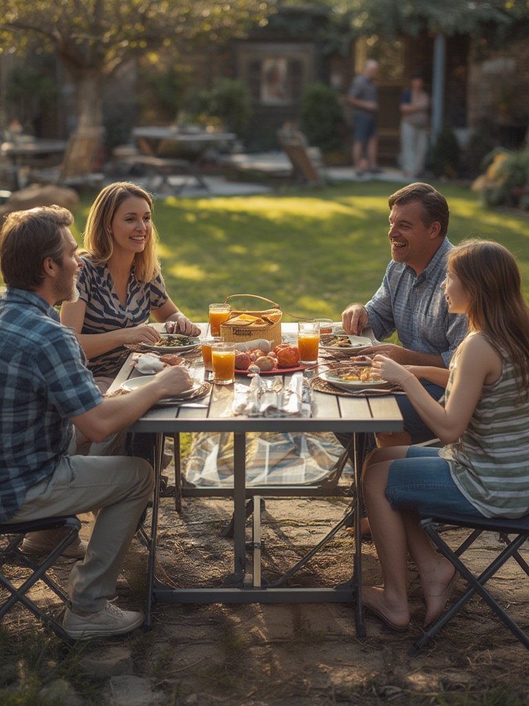 folding table in action