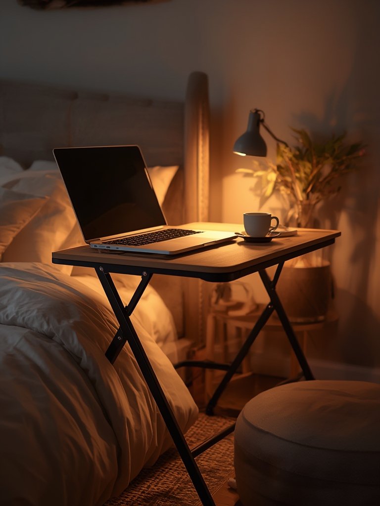 laptop table in action