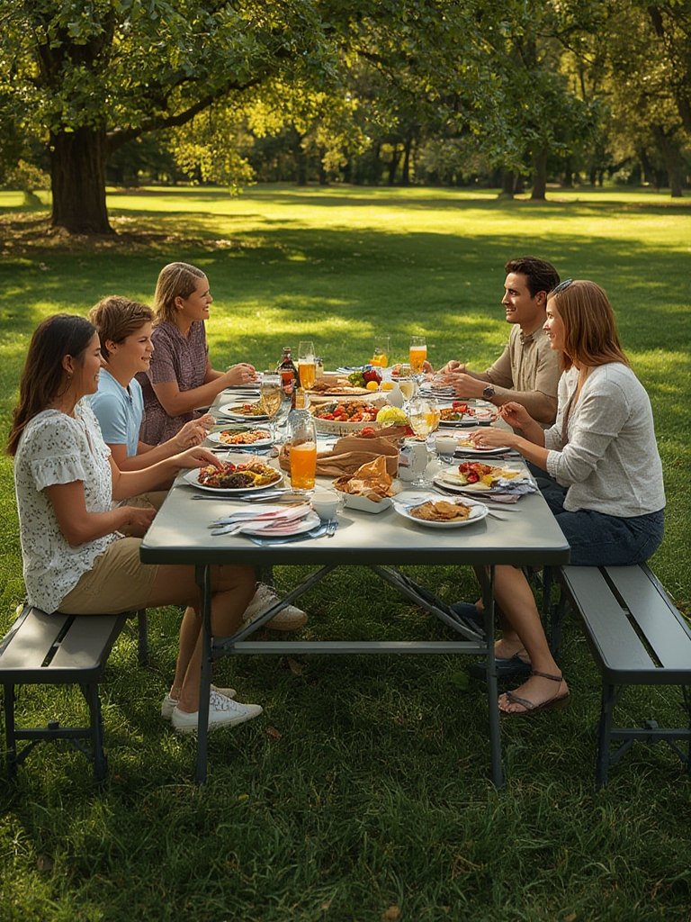 folding table in action