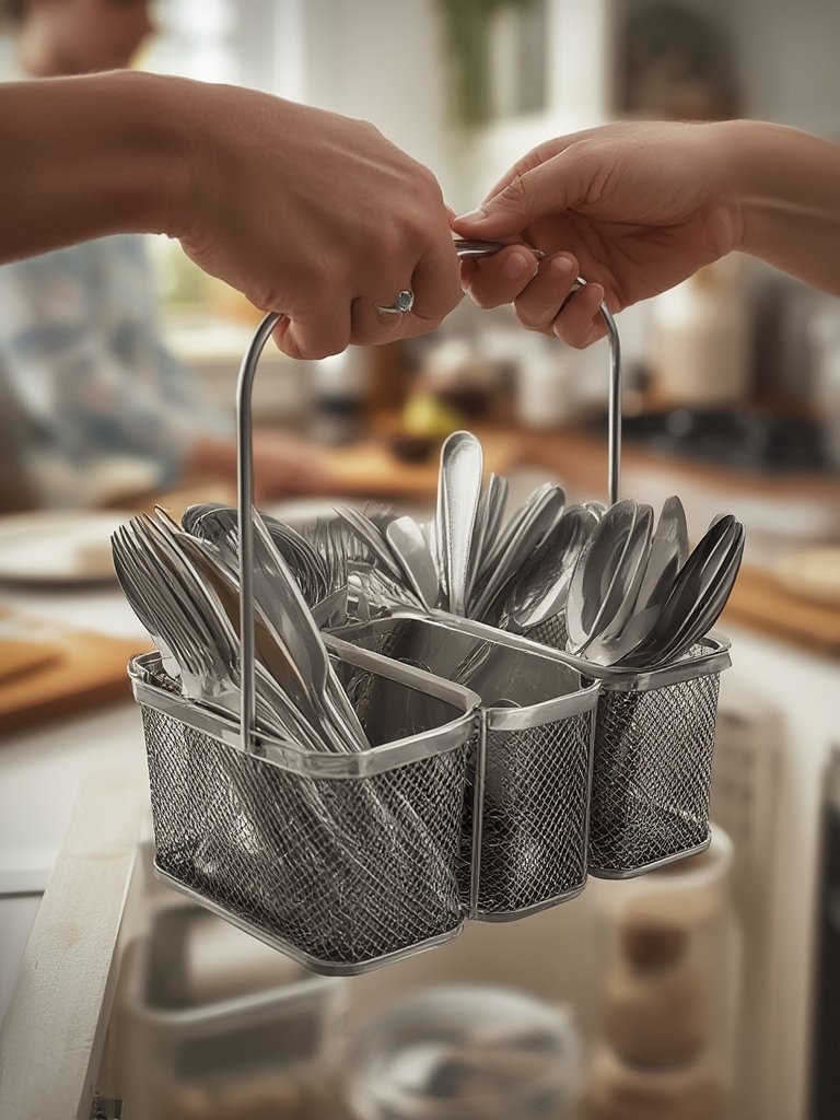 utensil holder in action