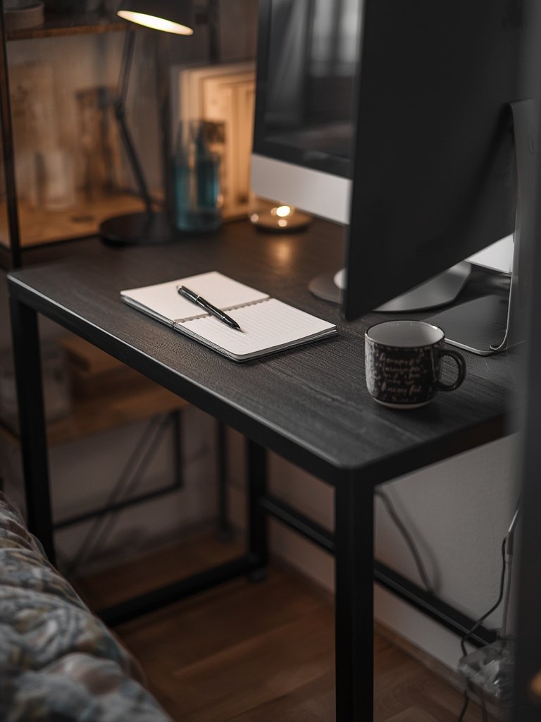 computer desk in action