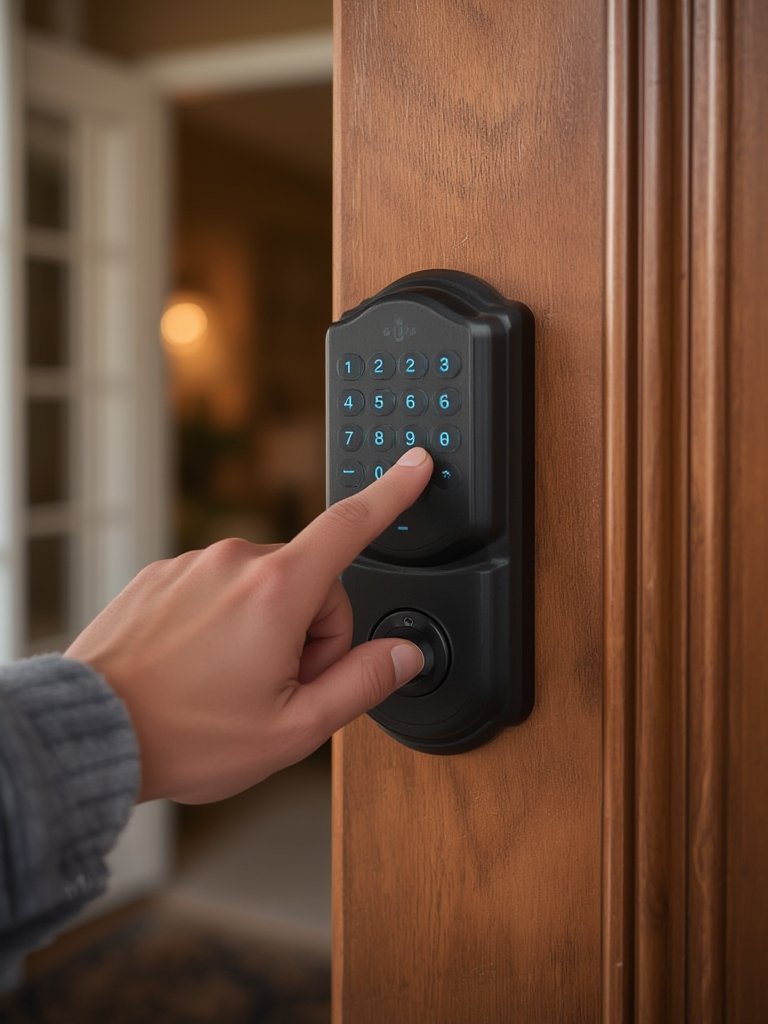 keyless deadbolt in action