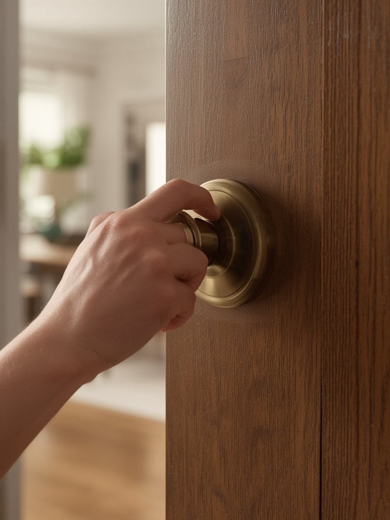 deadbolt lock in action